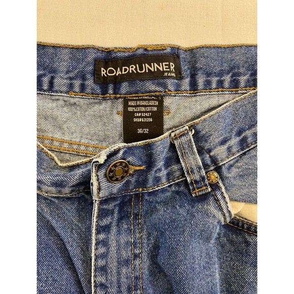 Roadrunners Men's Straight Leg Blue Jeans Size 36/32 Cotton High Rise Denim - Picture 2 of 4